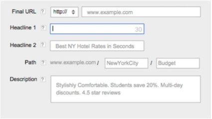 oogle Adwords Expanded Text Ads interface