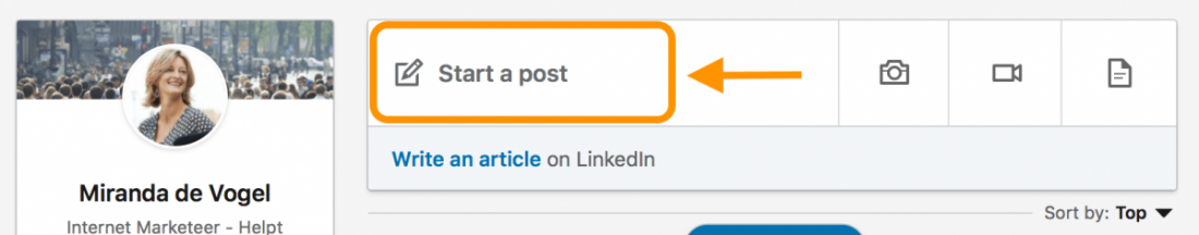 LinkedIn post bericht plaatsen