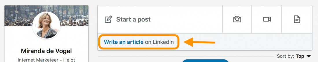 LinkedIn blog artikel plaatsen